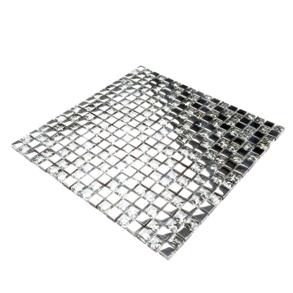 Silver Gray 12x12 Glossy Square Glass Mosaic Tile (5 pack, 4.75 sq ft/case) - Sample