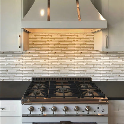 White 12x12 Glossy Matte Brick Glass Mosaic Tile (5 pack, 4.83 sq ft/case)