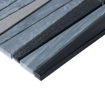Blue Gray 12x12 Polished Textured Trapezium Glass Stone Mosaic Tile (5 pack, 4.83 sq ft/case) - Sample