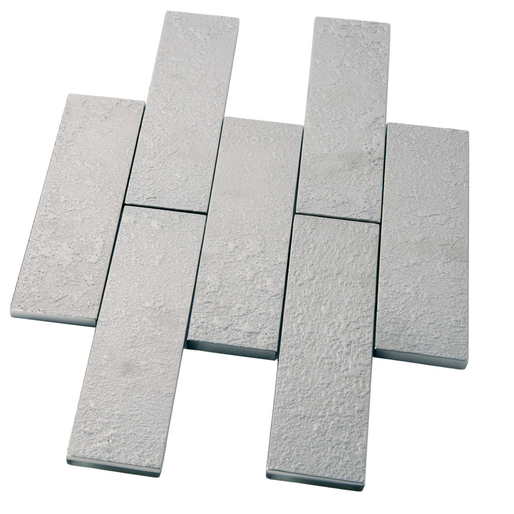 Dark Shimmer Gray 2x8 Polished Subway Glass Tile (27 pack, 3 sq ft/case) - Sample