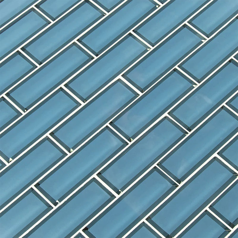 MSI Haiku Sapphire Beveled Subway Glass Mosaic Wall Tile 11.73"x11.73"