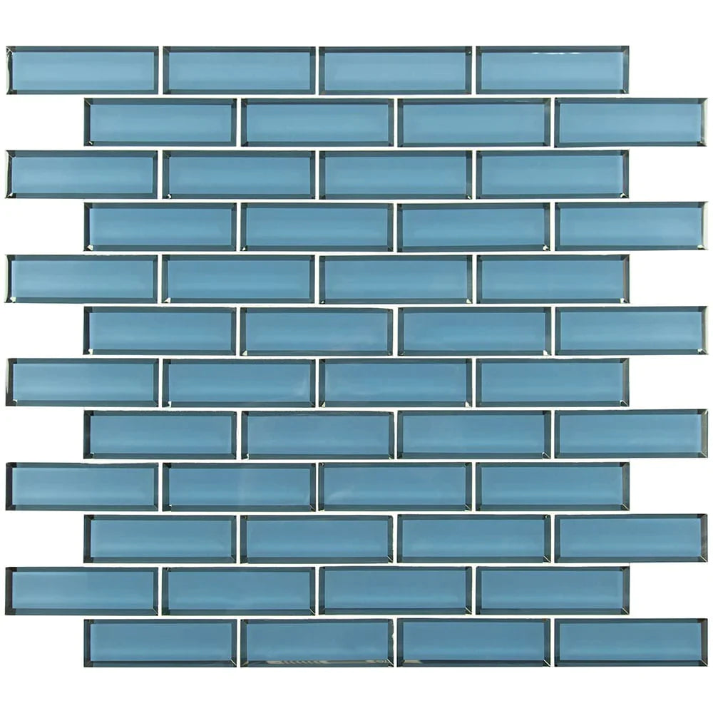 MSI Haiku Sapphire Beveled Subway Glass Mosaic Wall Tile 11.73"x11.73"