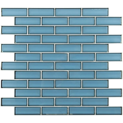 MSI Haiku Sapphire Beveled Subway Glass Mosaic Wall Tile 11.73"x11.73"