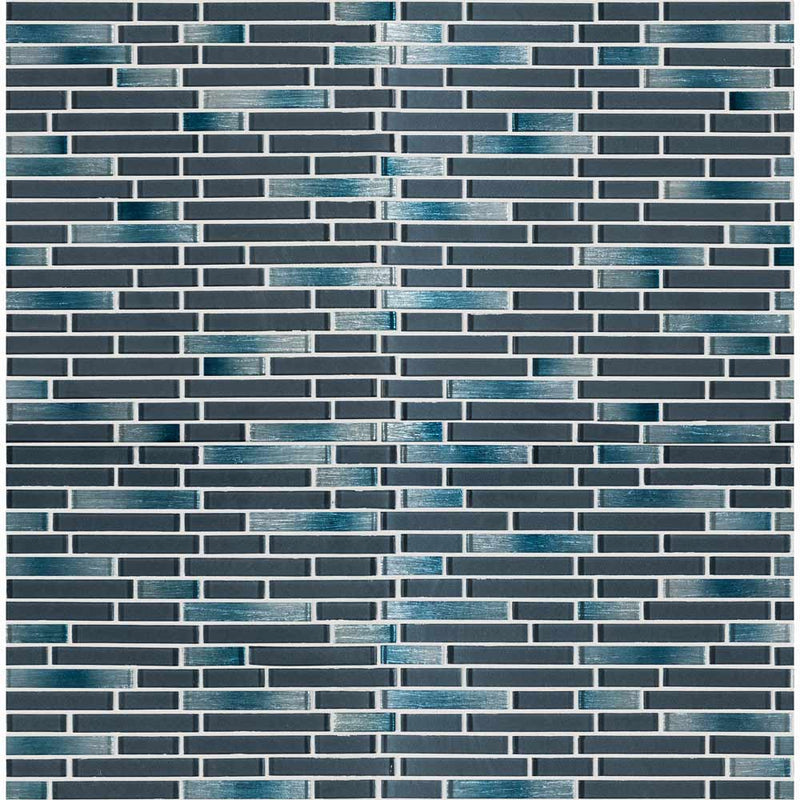 MSI Harbor Celeste Interlocking Glass Mosaic Tile 11.75"x12"