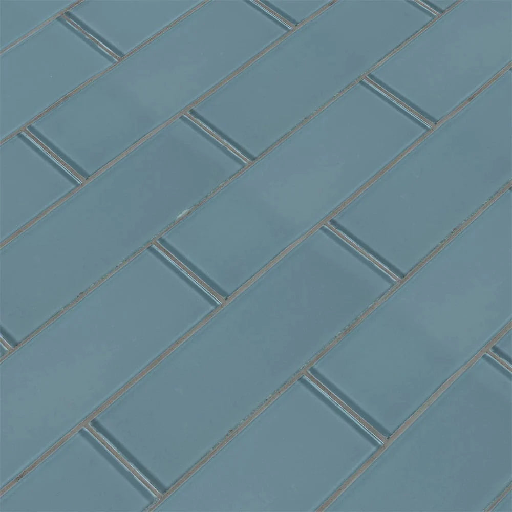 MSI Harbor Gray Glass Subway Tile 3"x9"