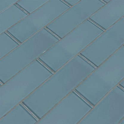MSI Harbor Gray Glass Subway Tile 3"x9"