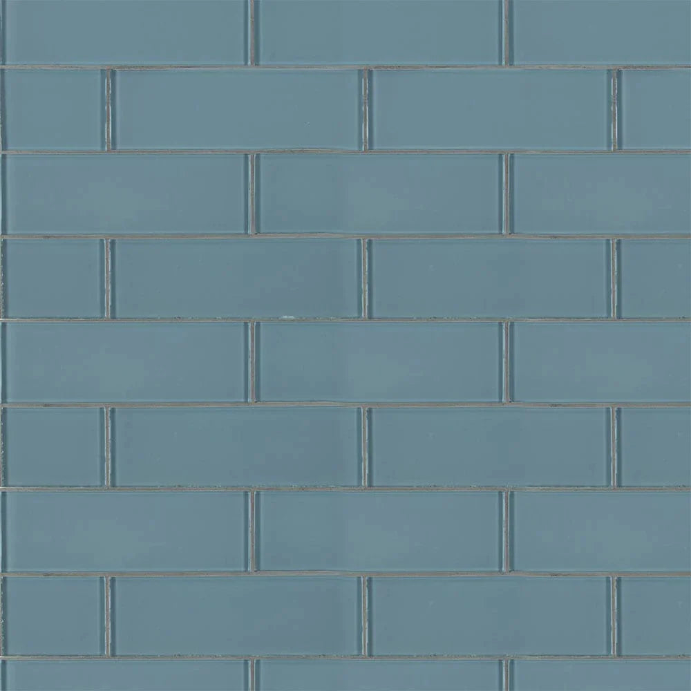 MSI Harbor Gray Glass Subway Tile 3"x9"