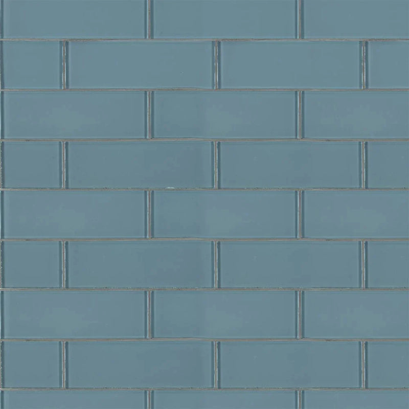 MSI Harbor Gray Glass Subway Tile 3"x9"