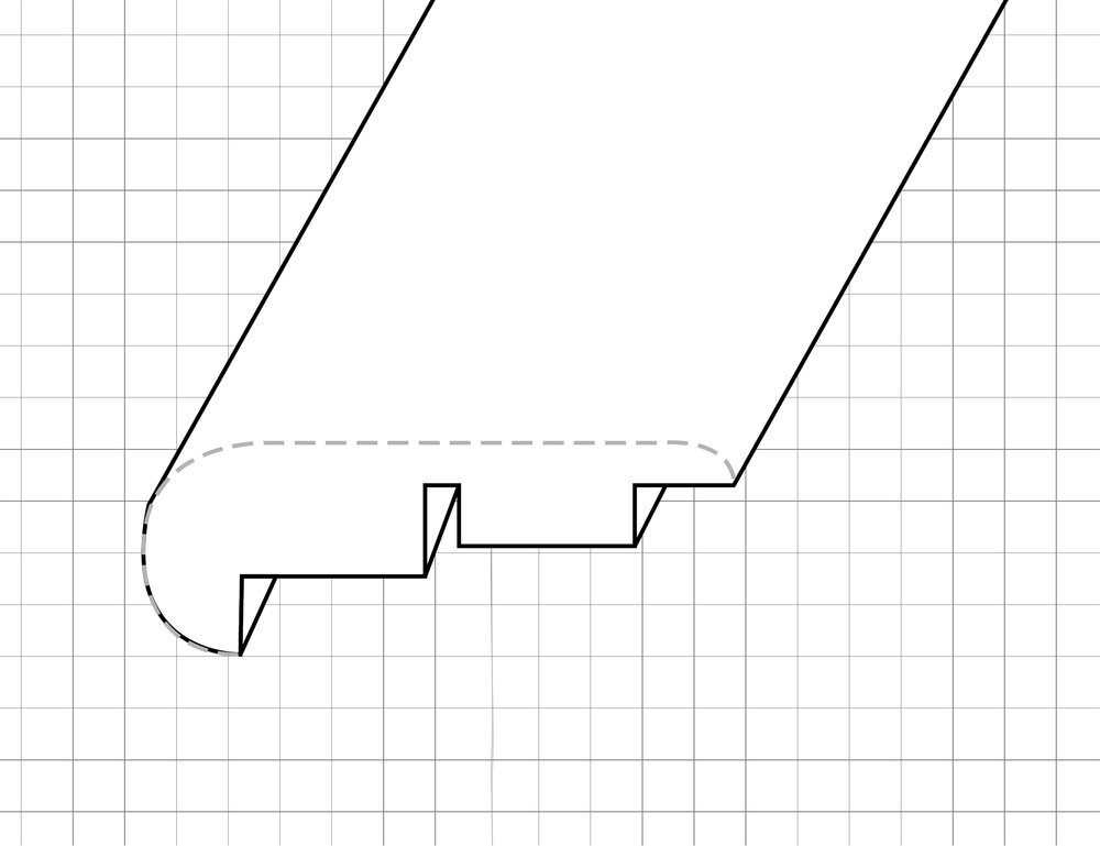 Vinyl Flush Stairnose Molding - 8 linear ft
