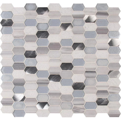 MSI Harlow Picket Glass Stone Metal Blend Mosaic Tile 11.5"x12.4"