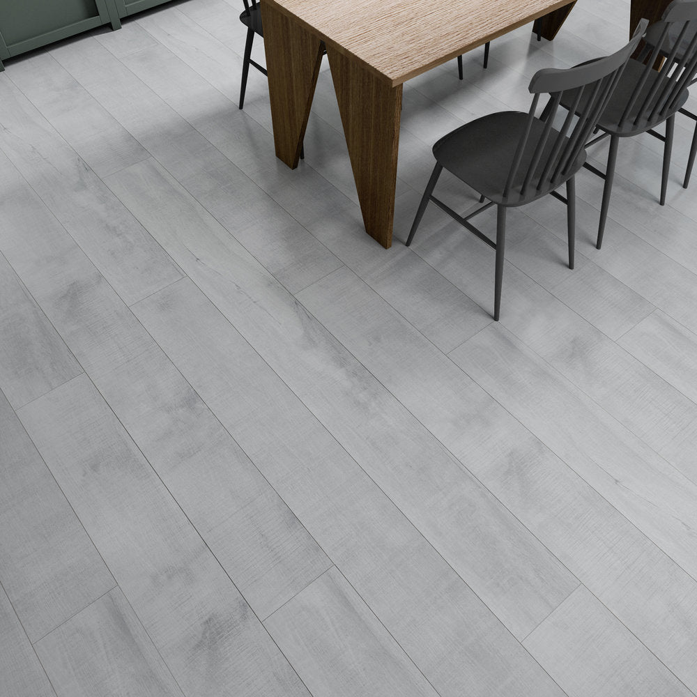 Harmony Textured/EIR 7.75"x72" Laminate Flooring 12mm - Silver White