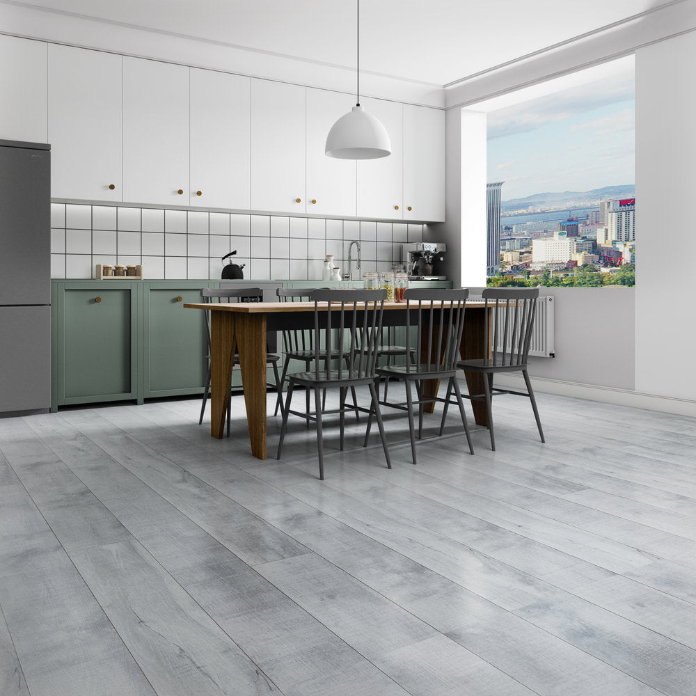 Harmony Textured/EIR 7.75"x72" Laminate Flooring 12mm - Silver White