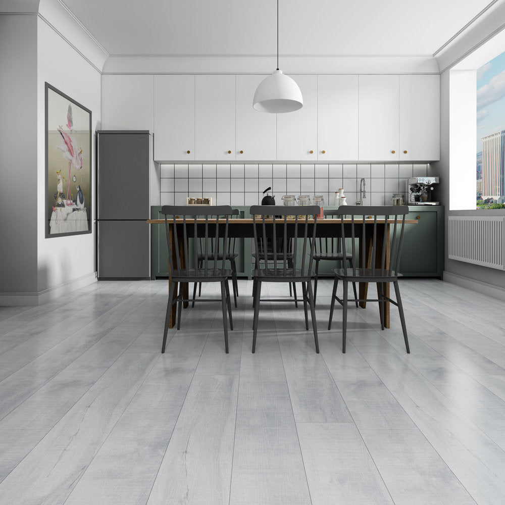 Harmony Textured/EIR 7.75"x72" Laminate Flooring 12mm - Silver White