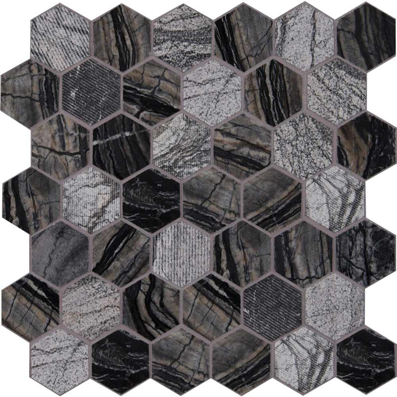 MSI Henley 2" Hexagon Marble Mosaic Tile 11.75"x12"