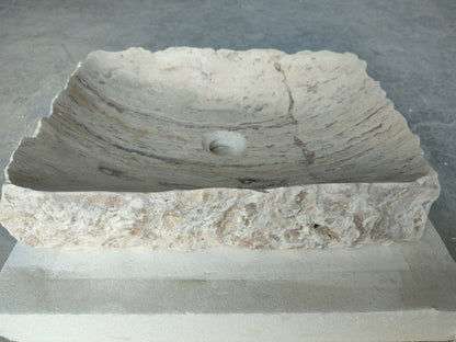 Honey Onyx Rustic Natural Stone Vessel Sink (W)14" (L)18" (H)4"