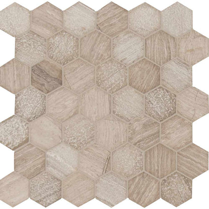 MSI Honey Comb Hexagon Marble Mosaic Wall and Floor Tile 11.75"x12"