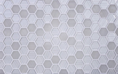 White 12x12 Glossy Matte Hexagon Glass Mosaic Tile (5 pack, 4.83 sq ft/case)