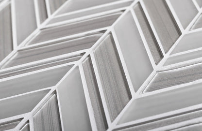 White 10x10 Chevron Glossy Matte Glass Mosaic Tile (5 pack, 3.76 sq ft/case)