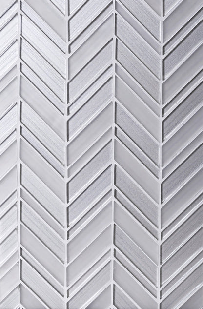 White 10x10 Glossy Matte Chevron Glass Mosaic Tile (5 pack, 3.76 sq ft/case)