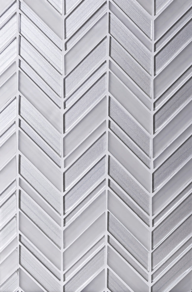 White 10x10 Glossy Matte Herringbone Glass Mosaic Tile (5 pack, 3.76 sq ft/case) - Sample