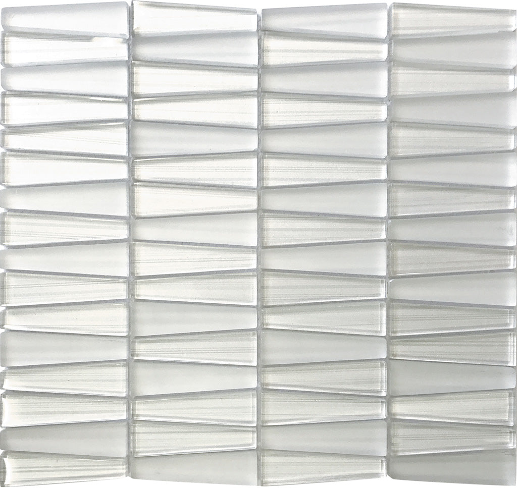 White 12x13 Trapezium Glossy Matte Glass Mosaic Tile (5 pack, 5.38 sq ft/case)