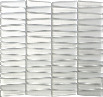 White 12x13 Trapezium Glossy Matte Glass Mosaic Tile (5 pack, 5.38 sq ft/case)