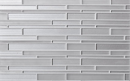 White 12x12 Sticks Glossy Matte Glass Mosaic Tile (5 pack, 5 sq ft/case) - Sample