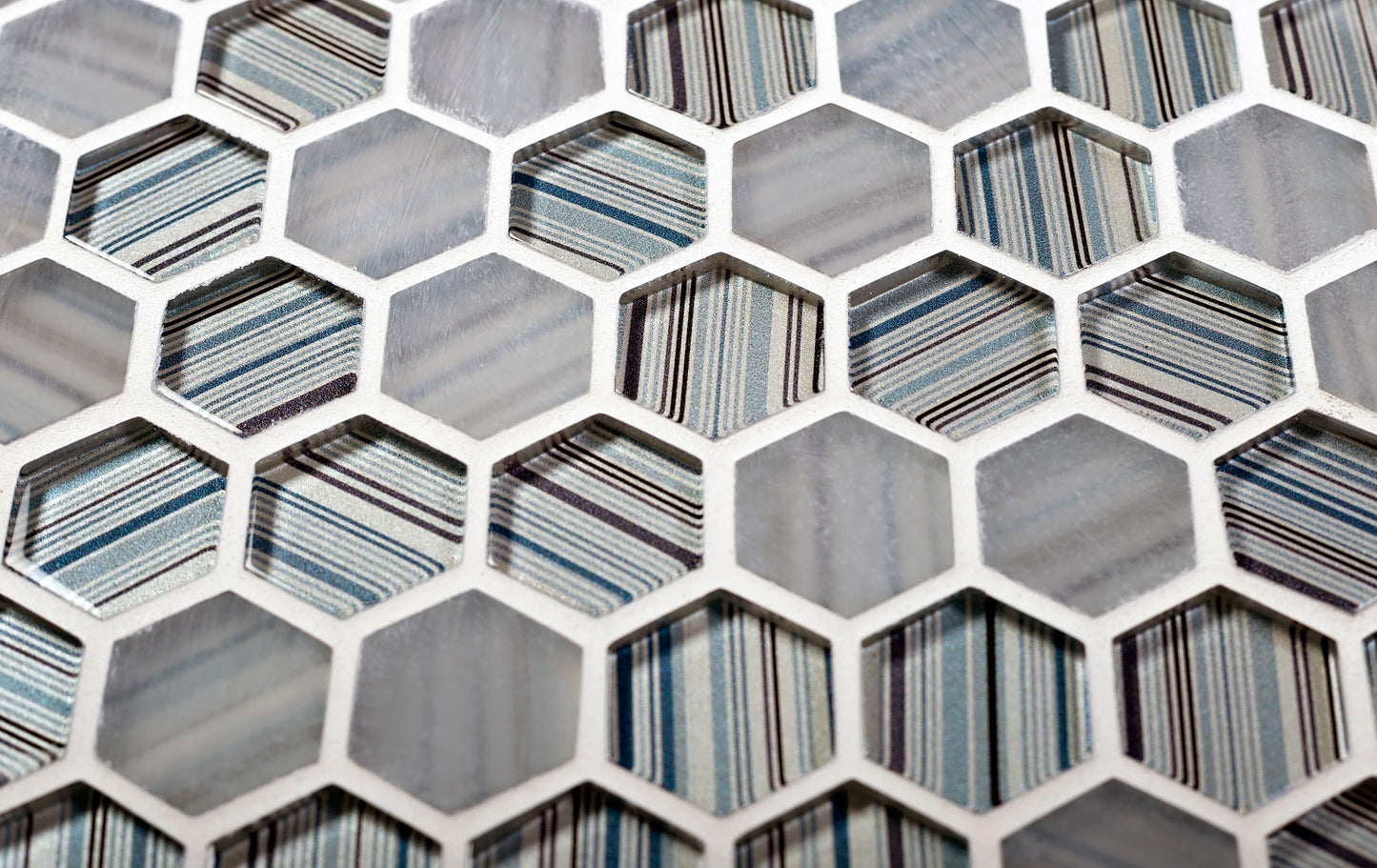 Light Blue 12x12 Glossy Matte Hexagon Glass Mosaic Tile (5 pack, 4.83 sq ft/case) - Sample