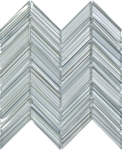 White Blue 10x10 Glossy Matte Chevron Glass Mosaic Tile (5 pack, 3.76 sq ft/case)