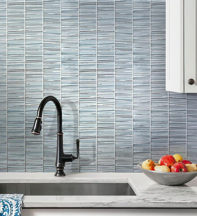 Blue 12x13 Glossy Matte Trapezium Glass Mosaic Tile (5 pack, 5.38 sq ft/case)