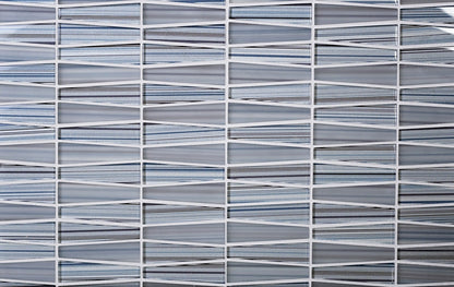 Blue 12x13 Glossy Matte Trapezium Glass Mosaic Tile (5 pack, 5.38 sq ft/case)