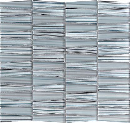 Blue 12x13 Glossy Matte Trapezium Glass Mosaic Tile (5 pack, 5.38 sq ft/case) - Sample