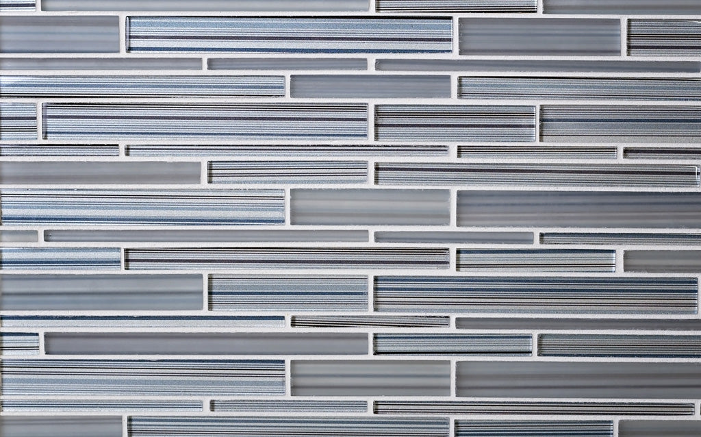 White Blue 12x12 Glossy Matte Sticks Glass Mosaic Tile (5 pack, 5 sq ft/case)