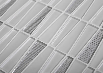 White 12x13 Trapezium Glossy Matte Glass Mosaic Tile (5 pack, 5.38 sq ft/case) - Sample