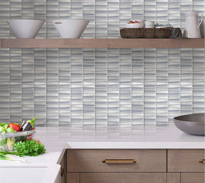 White 12x13 Glossy Matte Trapezium Glass Mosaic Tile (5 pack, 5.38 sq ft/case)
