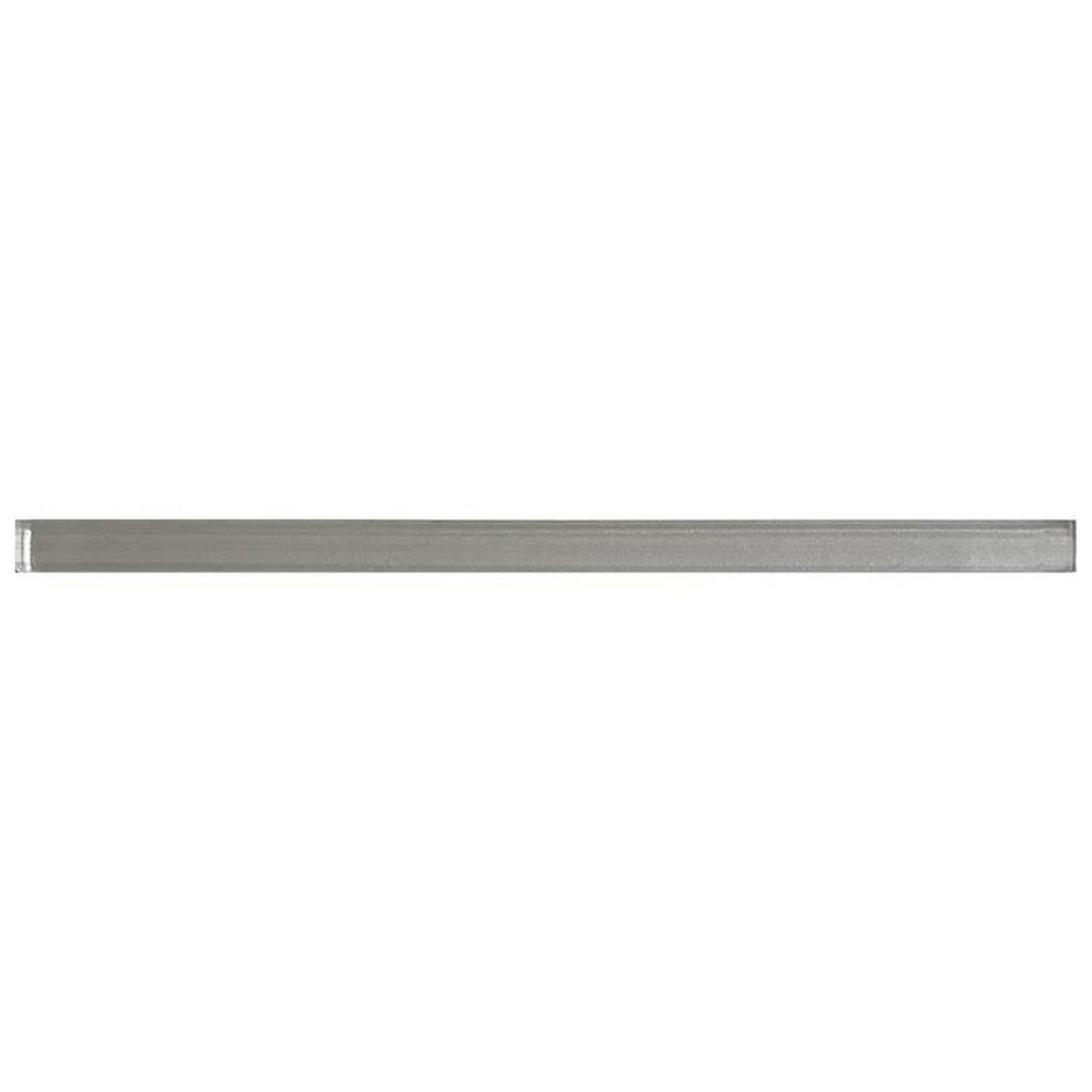 Light Gray 0.6x12 Glossy Glass Flat Pencil Tile Trim (10 pack, 0.5 sq ft/case)