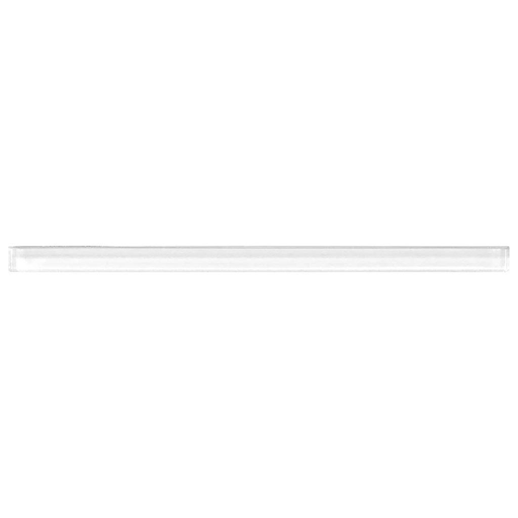 White 0.5x12 Glossy Glass Flat Pencil Tile Trim (10 pack, 0.5 sq ft/case)