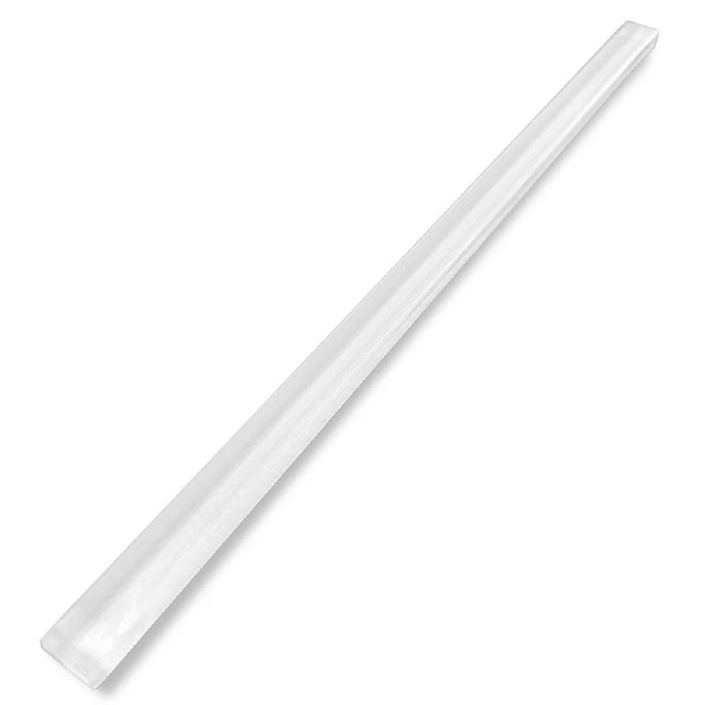 White 0.5x12 Glossy Glass Flat Pencil Tile Trim (10 pack, 0.5 sq ft/case) - Sample