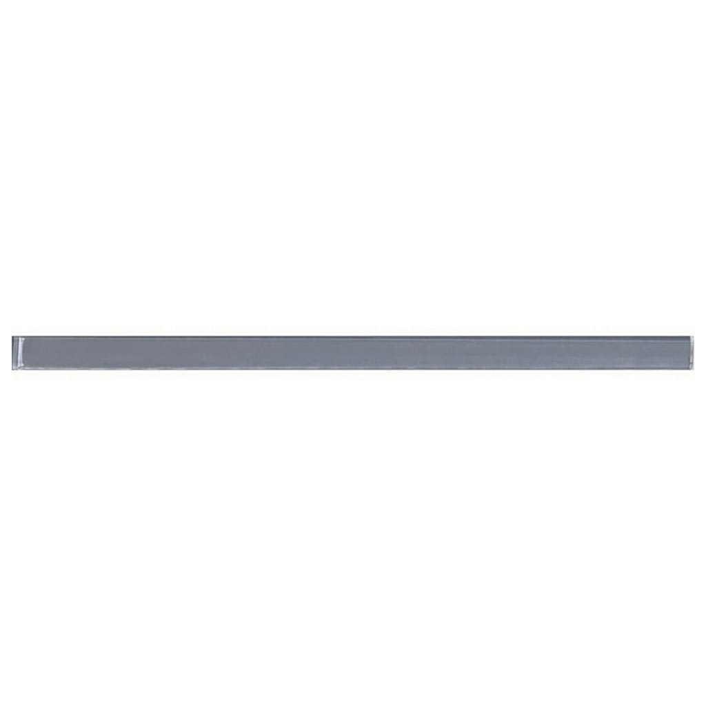 Flint Gray 0.5x12 Glossy Glass Pencil Tile Trim (10 pack, 0.5 sq ft/case)