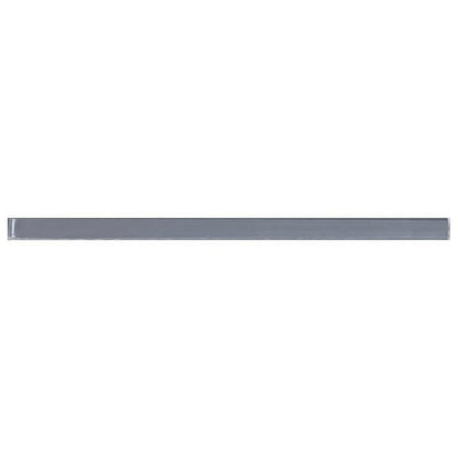 Flint Gray 0.5x12 Glossy Glass Pencil Tile Trim (10 pack, 0.5 sq ft/case)