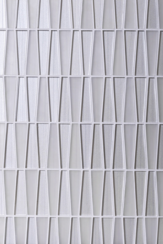 White 12x13 Glossy Matte Trapezium Glass Mosaic Tile (5 pack, 5.38 sq ft/case)