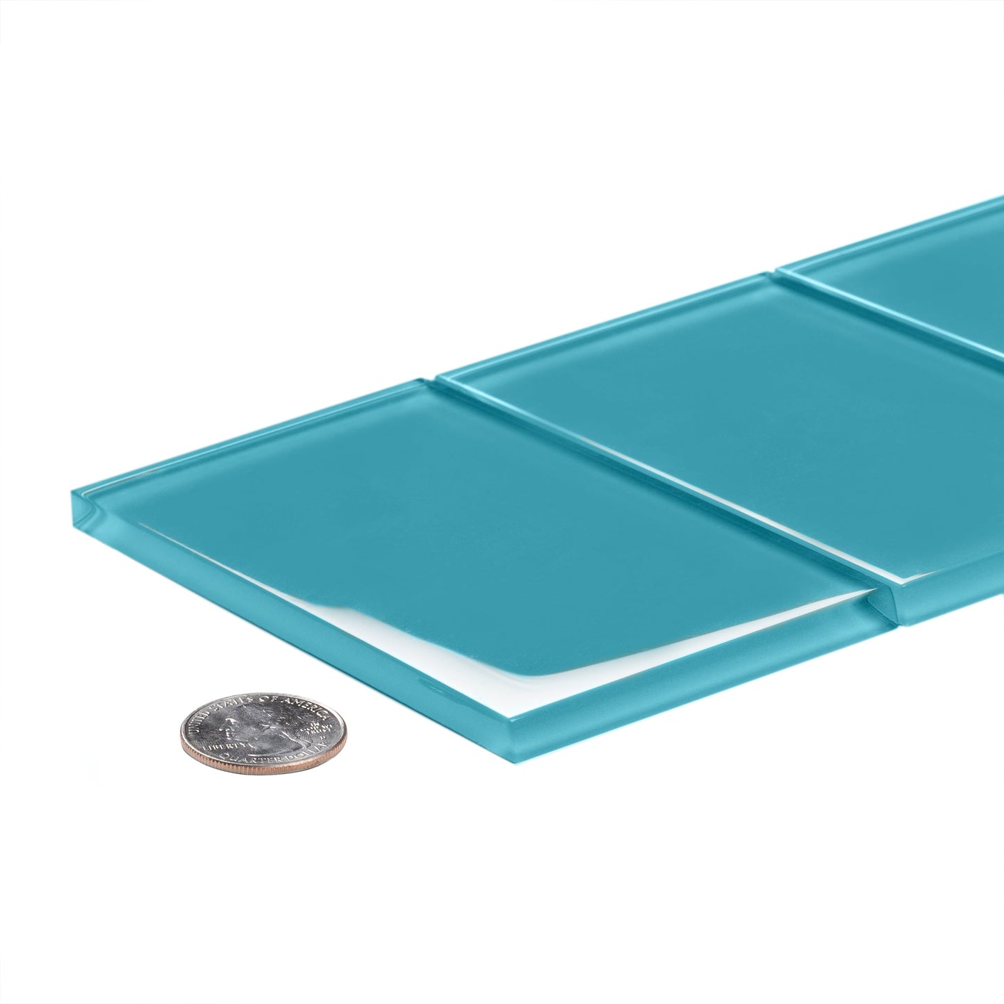 Sky Blue 3x6 Glossy Subway Glass Tile (40 pack, 5 sq ft/case) - Sample