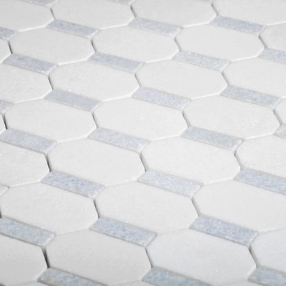 5-Pack White, Blue 11-in x 11-in Polished Natural Stone Floor and Wall Tile