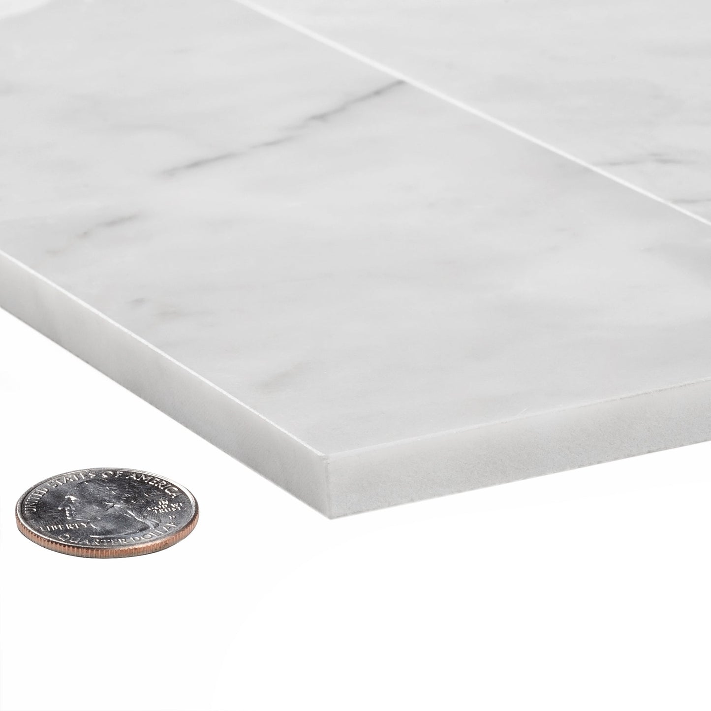 White 4x12 Polished Subway Bianco Carrara Marble Tile (15 pack, 5 sq ft/case)