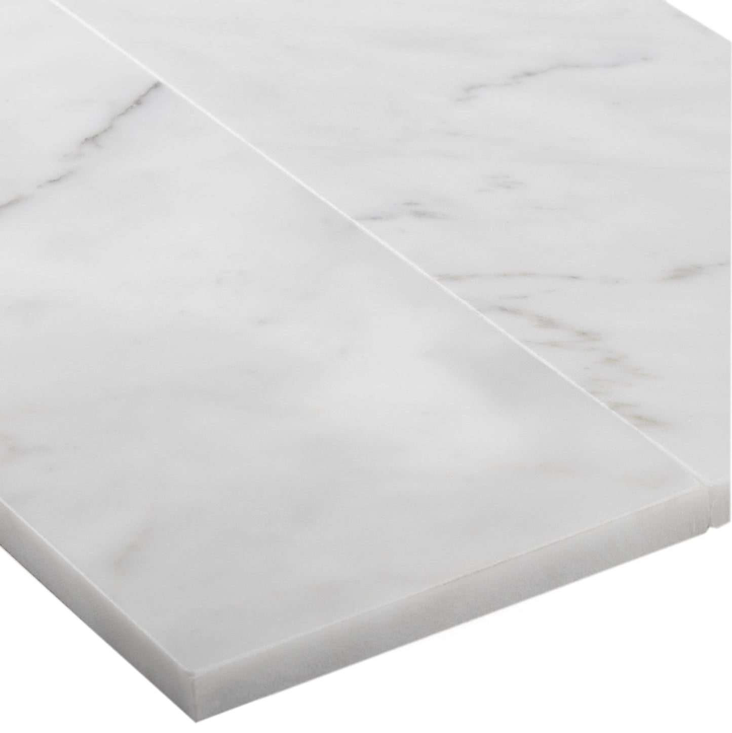 White 4x12 Polished Subway Bianco Carrara Marble Tile (15 pack, 5 sq ft/case)