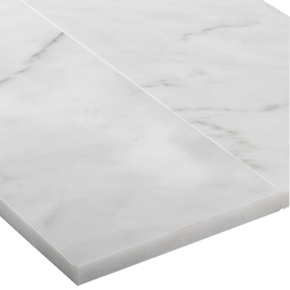 White 4x12 Polished Subway Bianco Carrara Marble Tile (15 pack, 5 sq ft/case)