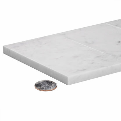 White 3x6 Honed Subway Bianco Carrara Marble Tile (40 pack, 5 sq ft/case)