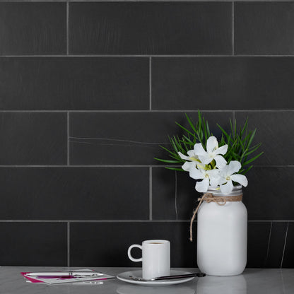 Eastern Black 4x12 Honed Subway Marble Tile (15 pack, 5 sq ft/case)