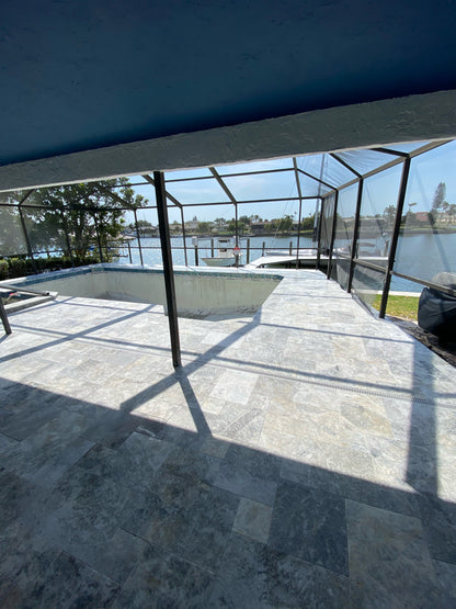 Silver Platinum Marble Tumbled Paver