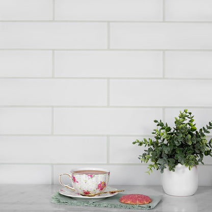 White 3x12 Matte Subway Glass Tile (20 pack, 5 sq ft/case) - Sample